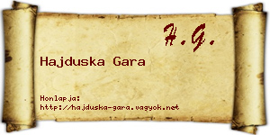 Hajduska Gara névjegykártya